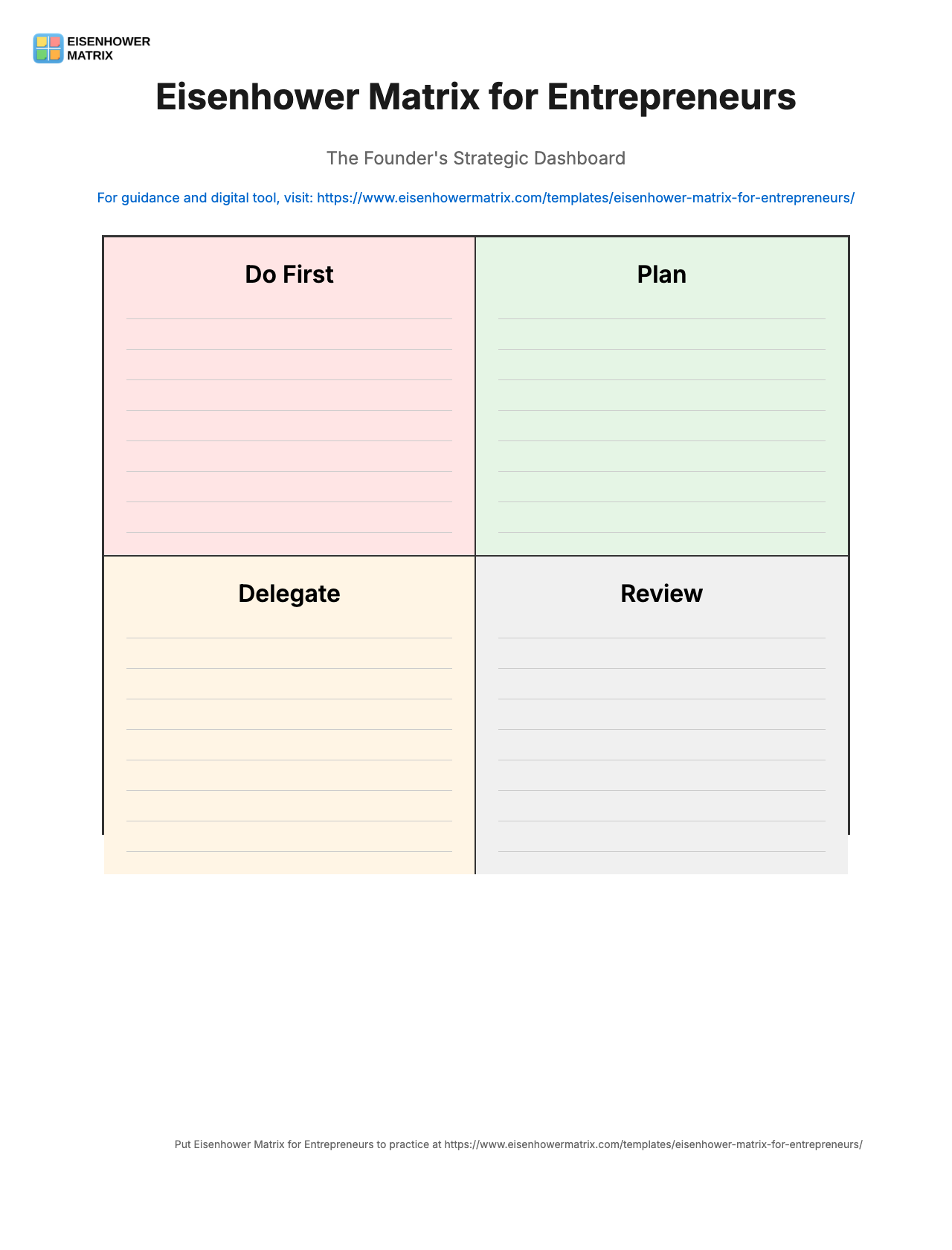 Eisenhower Matrix for Entrepreneurs